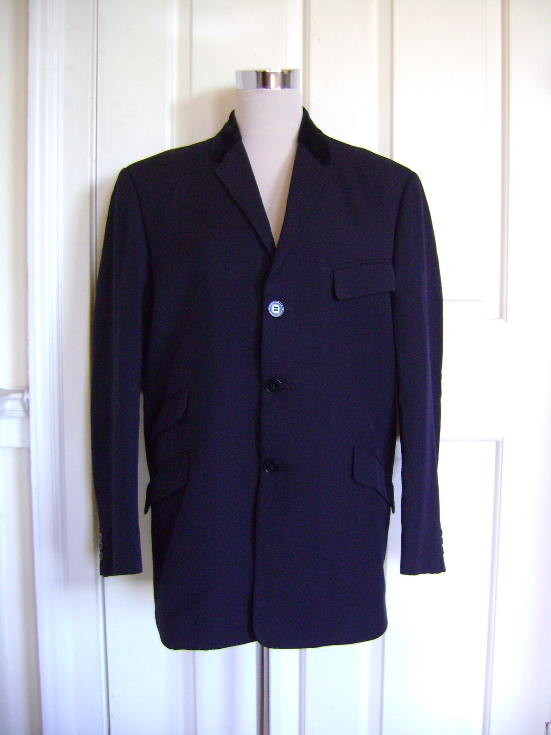 Superb 1960s navy Beatles jacket with velvet collar