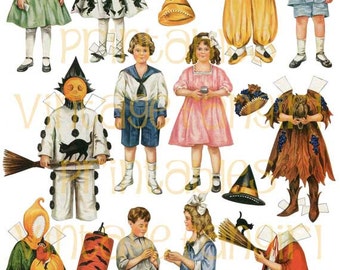 vintage halloween old fashioned betty bonnet paper dolls from 1917 digital download - Old Fashion Halloween vintage halloween old fashioned betty bonnet paper dolls from 1917 digital download - Old Fashion Halloween