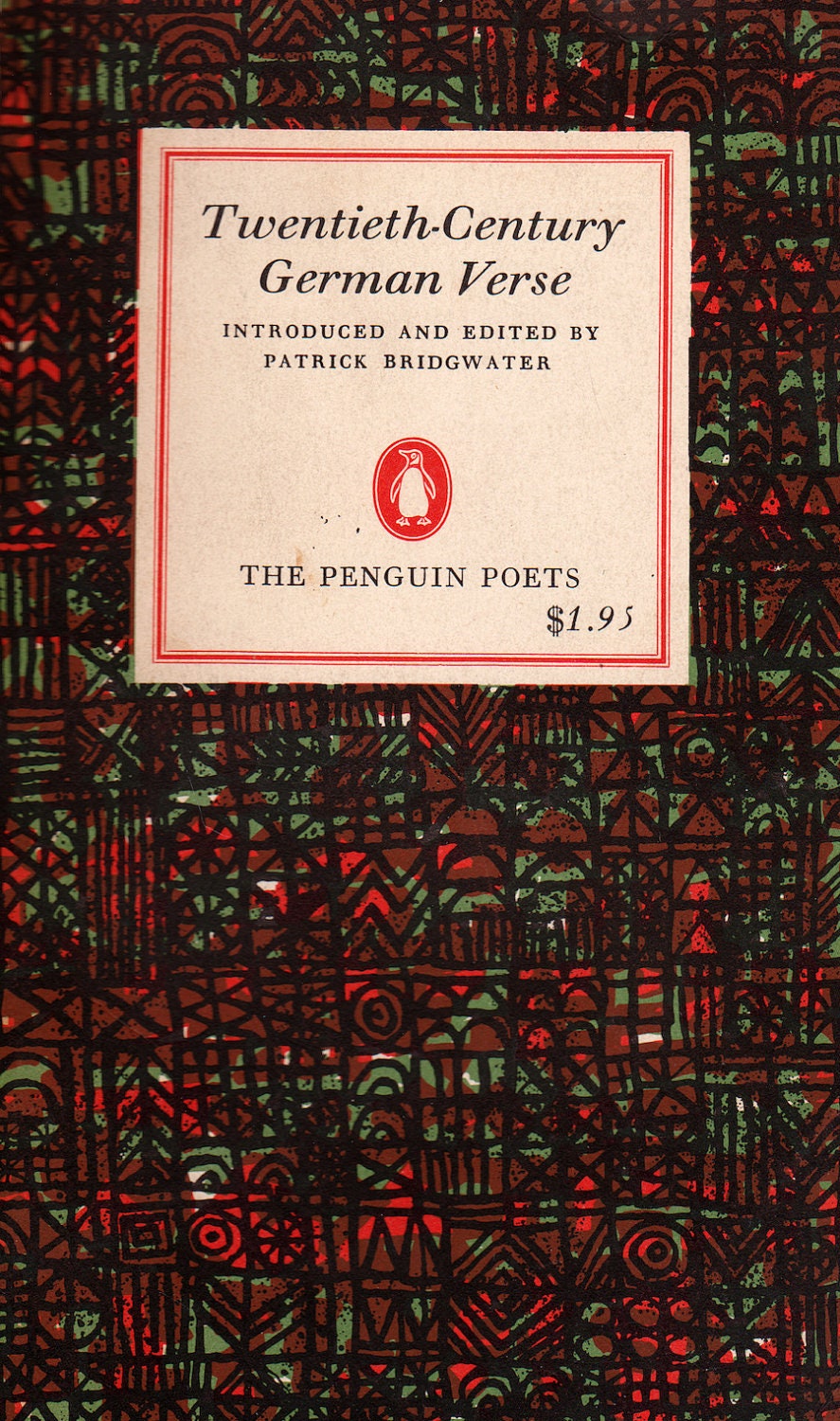 TwentiethCentury German Verse introduced and edited by Patric