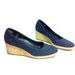 Canvas Wedge Espadrilles 9 - Navy Woven Slip On Mules 9
