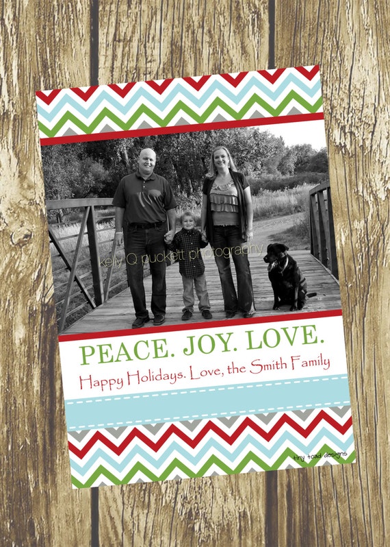 Peace Joy Love Holiday Cards Christmas Cards DIY Printable