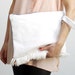 Reserved for Elaine/ S P A C E S N O W / White & Deep purple large leather clutch