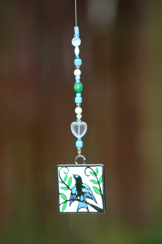 Items similar to Bird Rear View Car Mirror Dangler Mirror Charm