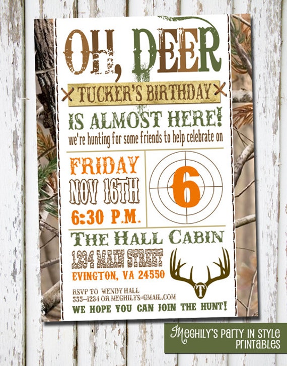 Hunting Birthday Party Invitations 1