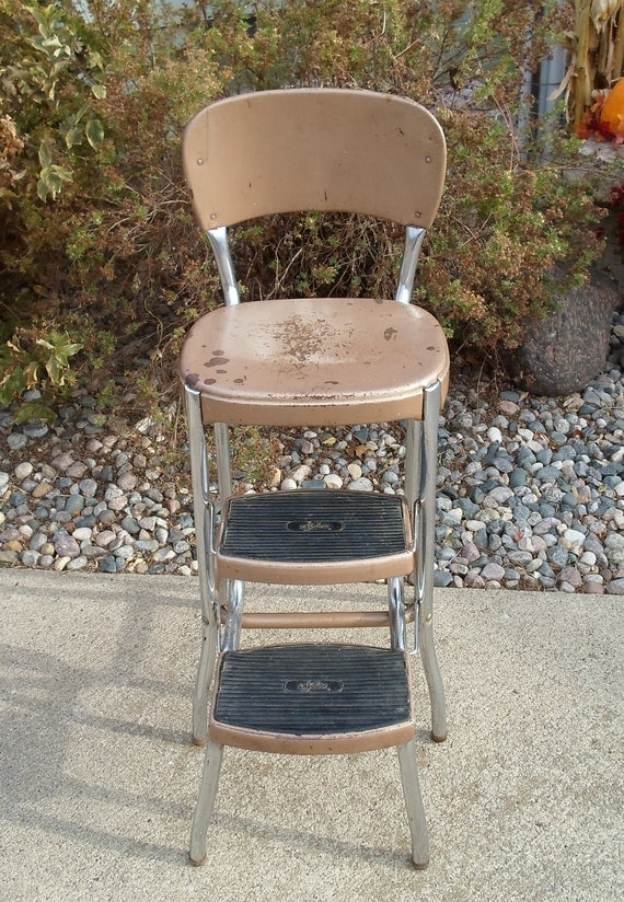 Vintage Stylaire Cosco Like Chair With Step Stool stainless