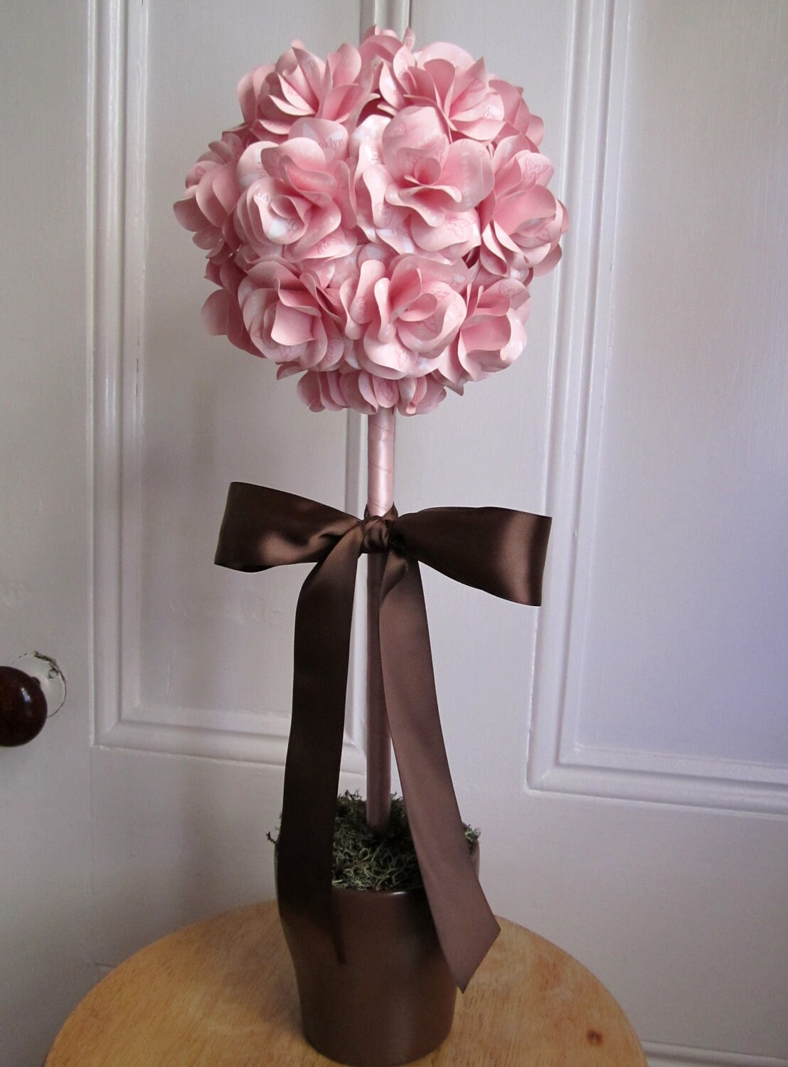Personalized Pink Butterfly Topiary Centerpiece for