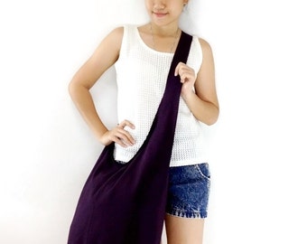 Handbags Canvas Bag Cotton bag Shoulder bag Sling bag Hobo bag Boho bag Messenger bag Tote bag Crossbody bag Purse Purple(dark)