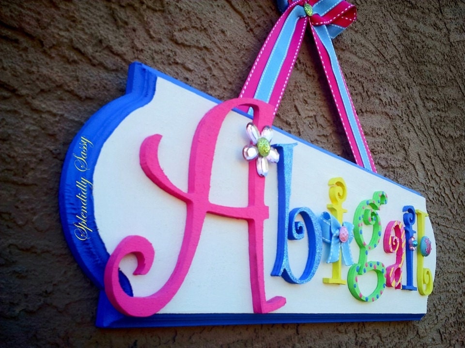 MEDIUM Children's Custom Name Plaque by SplendidlySassy on Etsy