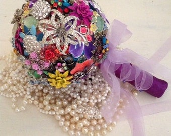 DEPOSIT | Jeweled Bridal Bouquet | Brooch Bouquet | Custom Brooch Bouquet | Wedding Bouquet
