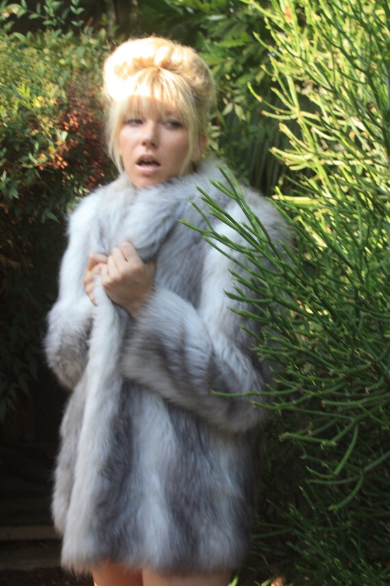 7 logo vintage Vintage Winter Jacket 80s GLAM FUR FAUX Coat Casper