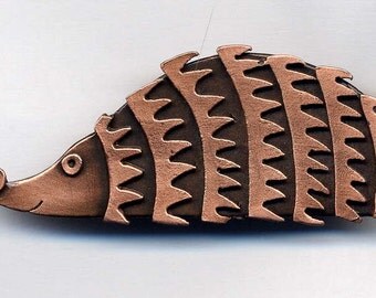 Hedgehog Brooch in Copper Finish