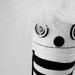 SALE Black and White Stripe Plush Doll - Ooak polkadottydoll BEAKER