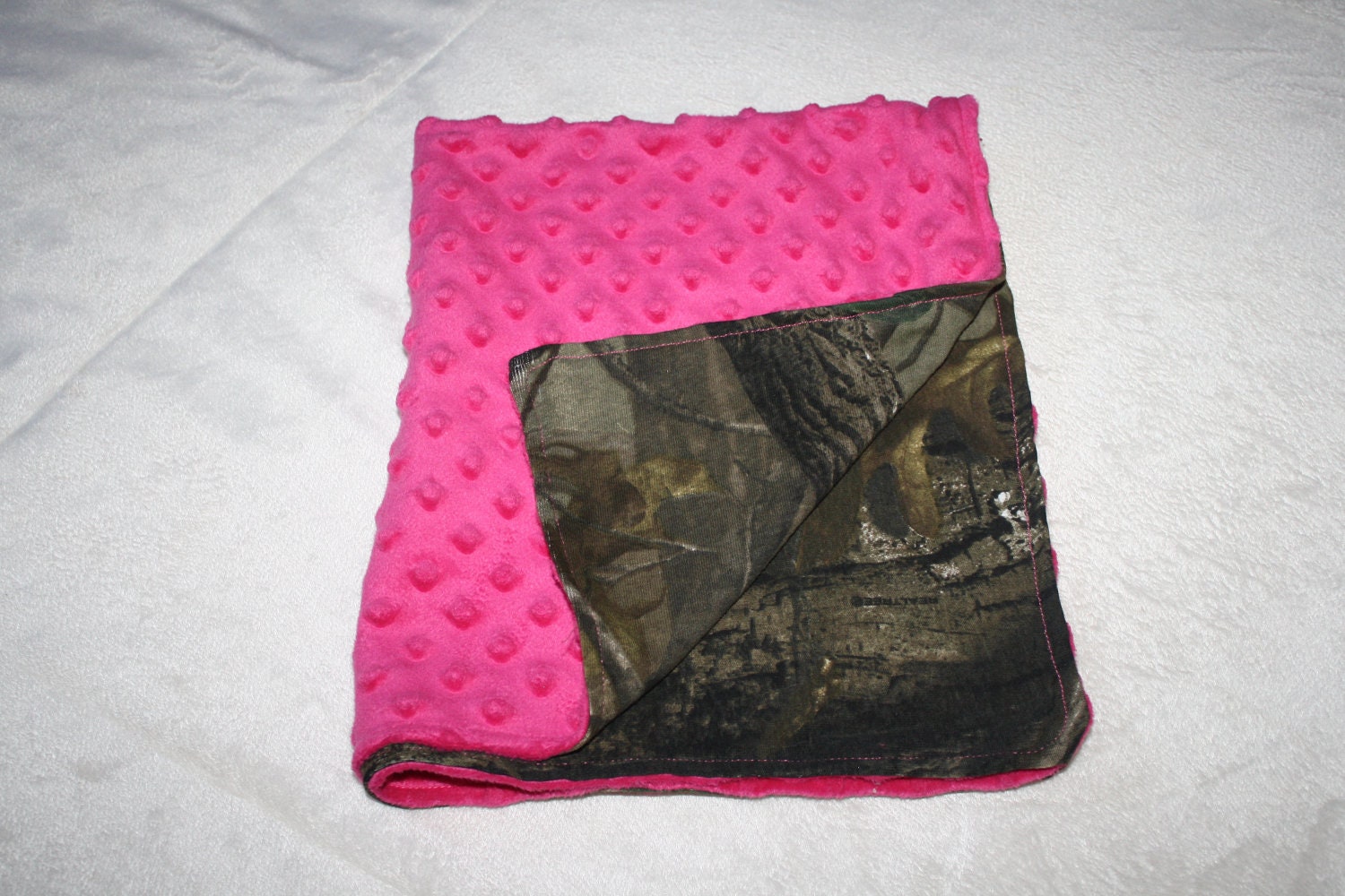 Camo and hot pink stroller baby blanket hot pink minky dot