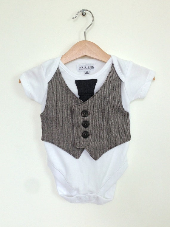 Baby boy clothes 0 to 3 months newborn boy vest by ThisisLullaby