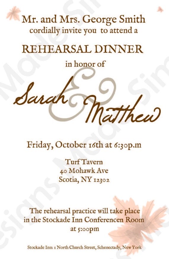 Church Rehearsal Invitations 2