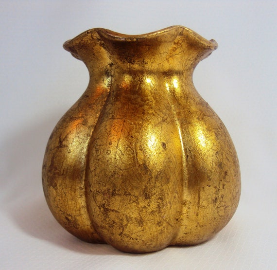 Vintage Vase Gold Brushed by LaFlirtBoutique on Etsy