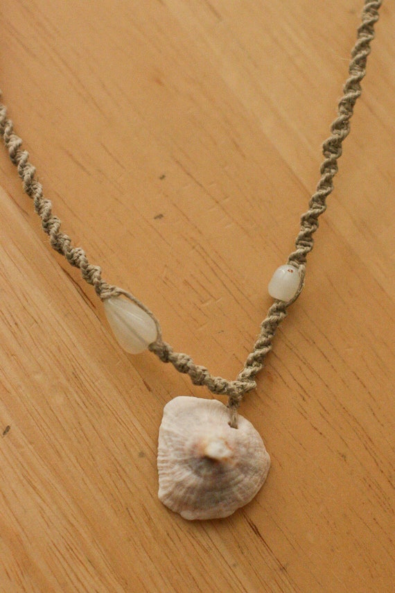Shell Hemp necklace by TheGypsysSatchel on Etsy