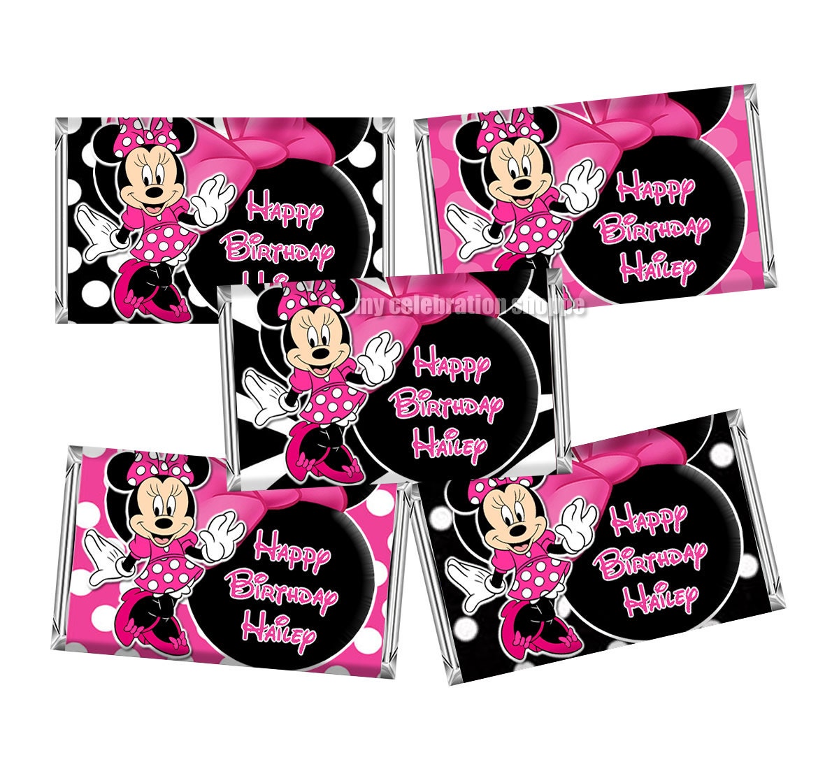 Minnie Mouse Mini Candy Bar Wrappers to by MyCelebrationShoppe