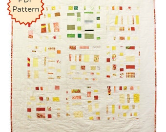 PDF Quilt Pattern. Improvisational Confetti Quilt Pattern. Modern Quilt Pattern by Peppermint Pinwheels