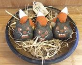 Primitive Halloween Folk Art Vampire Cats and  Candy Corn Bowl Fillers