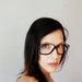vintage GEOMETRIC glasses / 1950s white STRIPES black frames