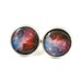 Galaxy Stud Earrings - Purple Blue Galaxy Earrings - Galaxy Jewelry - Nebula Post Earrings - Purple Blue Earring Posts