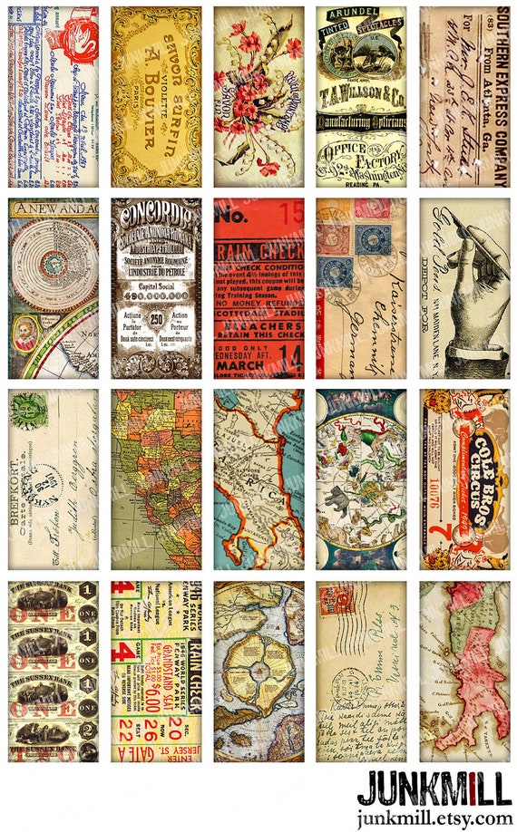 Paper Bits Digital Printable Collage Sheet Vintage