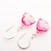 Earrings blush pink trillion quartz dangle wire wrapped in sterling silver jewelry gifts under 50 for her, women, girls