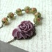 A Large Light Purple Rose Flower, Japanese Tensha Beads Statement Necklace. Vintage Style. Maid of Honor. Gifts For Mom. Garden Wedding.