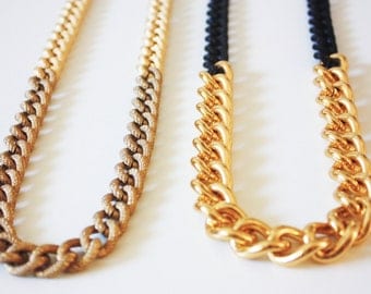 SALE: Taupe & Gold Chain Necklace