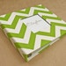 Baby Memory Book - Green and White Chevron (80 designed journaling pages & personalization included with every album)