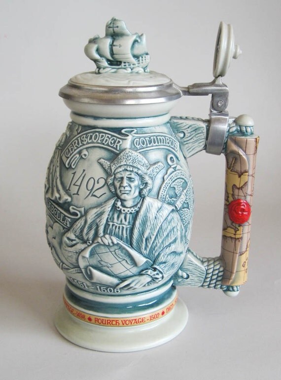 Lided Stein Avon Collectible c1992 Christopher Columbus New