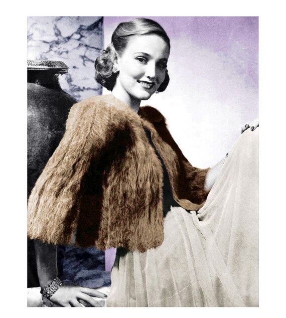 Vintage Knitting Pattern 1930's Vogue Angora Jacket Evening Coat Digital Download PDF