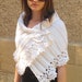 Wedding Knitted Shrug, Wrap, Capelet, Neckwarmer Alpaca, White Elegant Fashion, Woman Shawl Pin