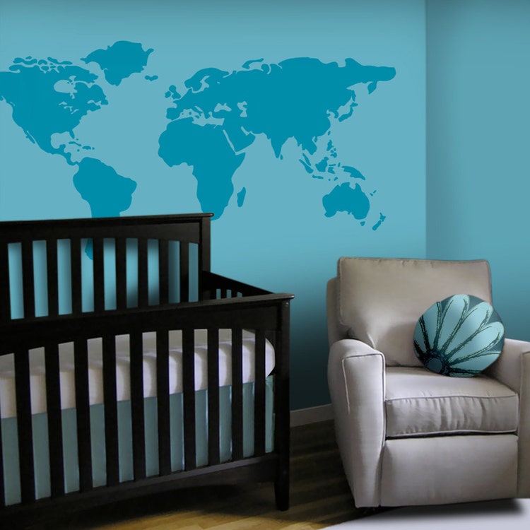 Baby Nursery Wall Decal World Map Nursery Wall By