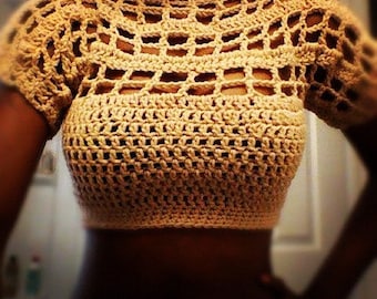 CROCHET PATTERN - Flirty summer crop top - Permission to Sell Finished Products - Instant Download