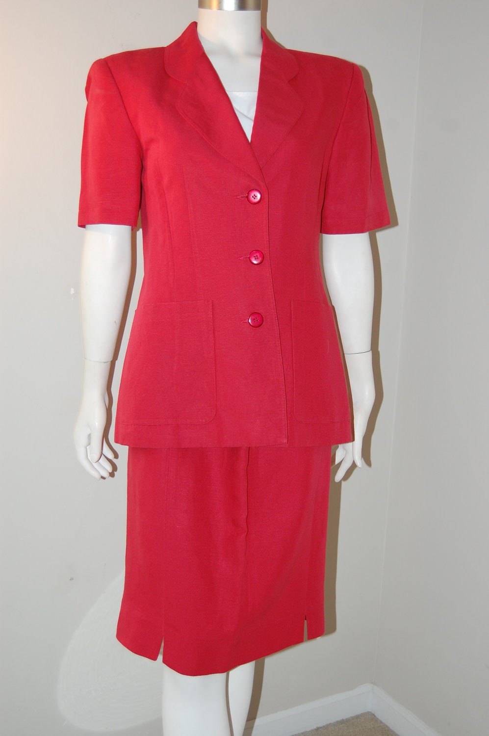 1980s Designer red suit by Breckenridge / by Cheapvintagefashion