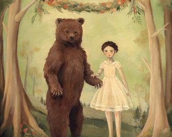 In the Spring, She Married a Bear / Large Print 11x14 by Emily Winfield Martin