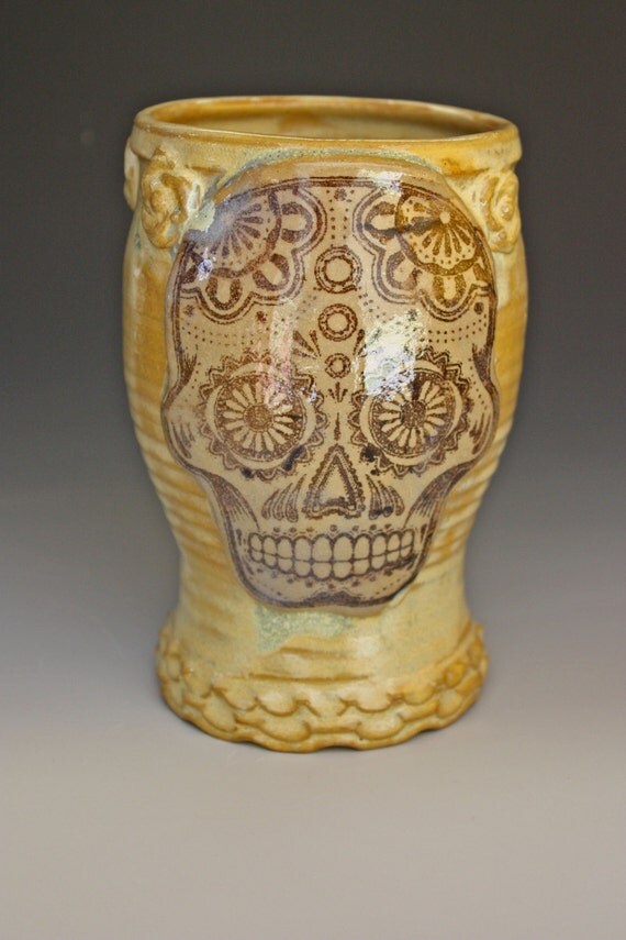 Sugar Skull Day of the Dead Vase