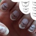 Cat Nail decals - Water Transfer Nail Sticker - nail art - cat face