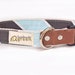 SALE. Blue and Black Stripe Hemp Dog Collar. LARGE.