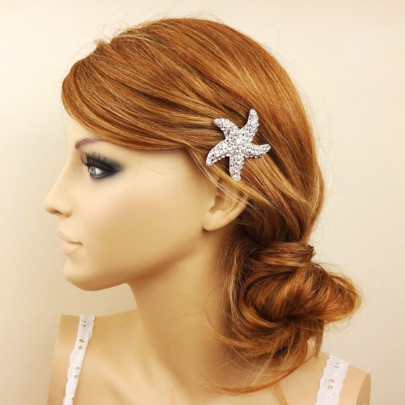 Crystal Starfish Bridal Hair Comb Destination Wedding Comb