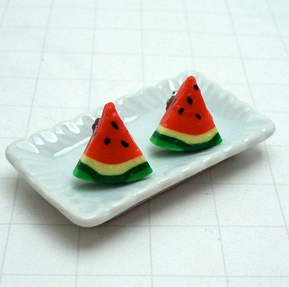 Juicy Watermelon Stud Earrings