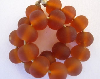Handmade Lampwork Spacer Beads SRA Amber