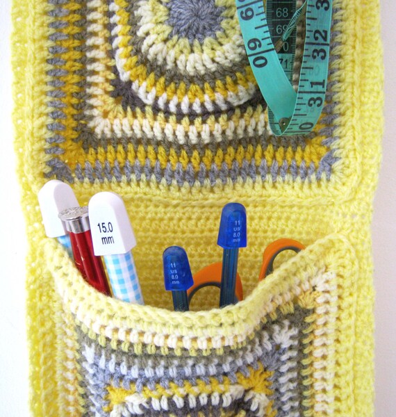 Crochet Pattern for Hanging Wall Pockets by ClareBlowersCrochet