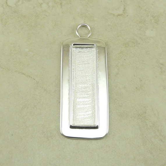 Large Designer Rectangular Pendant Bezel Blank for Photo