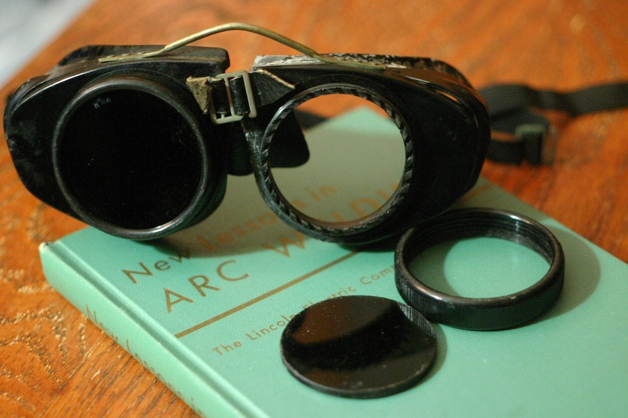 Old School Welding Goggles & Vintage Welding Book by underpalace