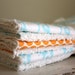 Chenille burp cloths for baby, orange and aqua, creamy white chenille unisex baby burpcloths, newborn gift by the Paisley Moon on Etsy