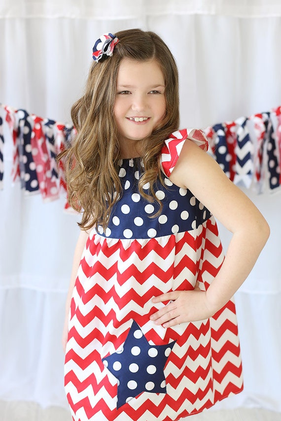 Girls 4th of July Dress 4th of July Girls Dress by blumoondesign