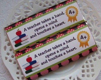 Printable Teacher Appreciation Large Candy Bar Wrappers - Instant Download